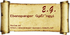 Ebenspanger Gyöngyi névjegykártya